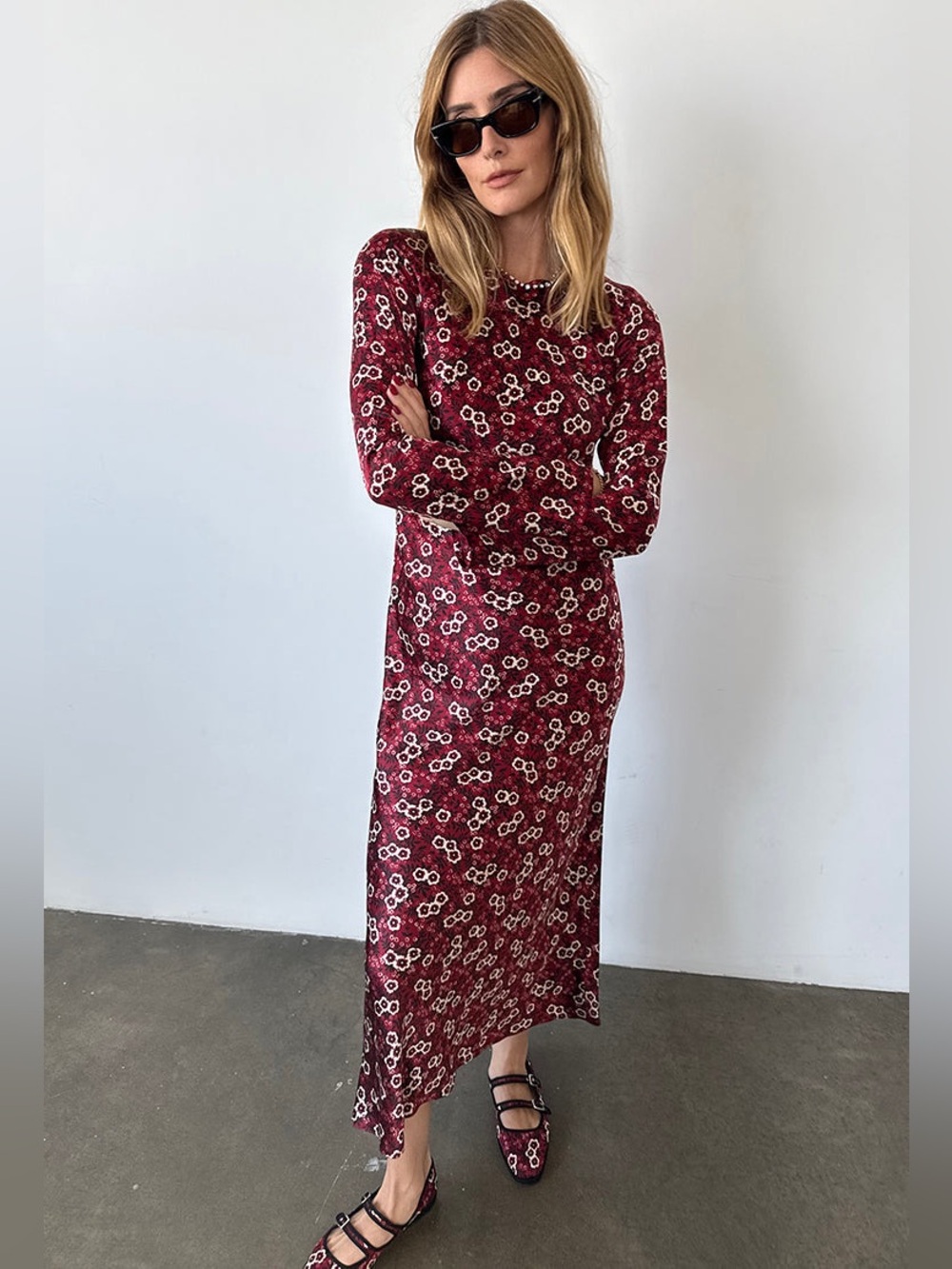 Ciao Lucia Gaia Dress Ruby 100% silk Sz M NWT